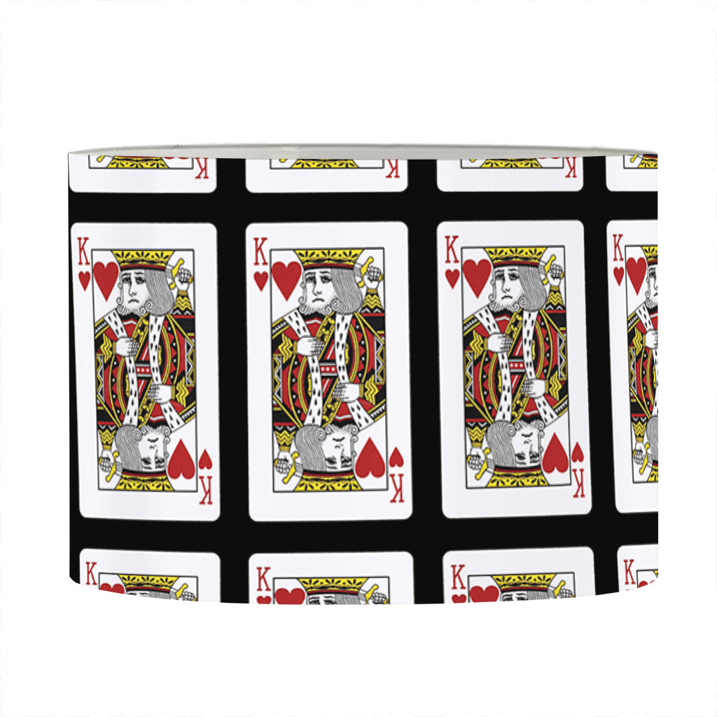 King Of Hearts Pattern Print Drum Lamp Shade