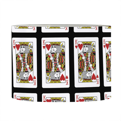 King Of Hearts Pattern Print Drum Lamp Shade