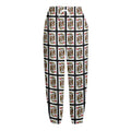 King Of Hearts Pattern Print Fleece Lined Knit Pants