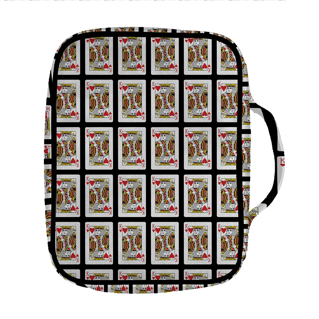 King Of Hearts Pattern Print Front Pocket Bible Bag