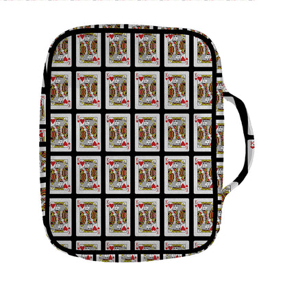 King Of Hearts Pattern Print Front Pocket Bible Bag