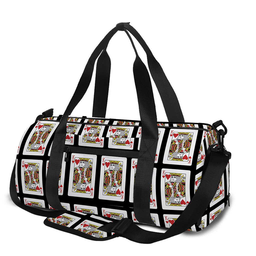 King Of Hearts Pattern Print Gym Bag