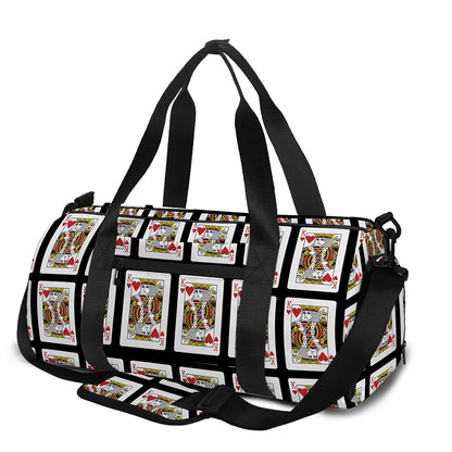 King Of Hearts Pattern Print Gym Bag