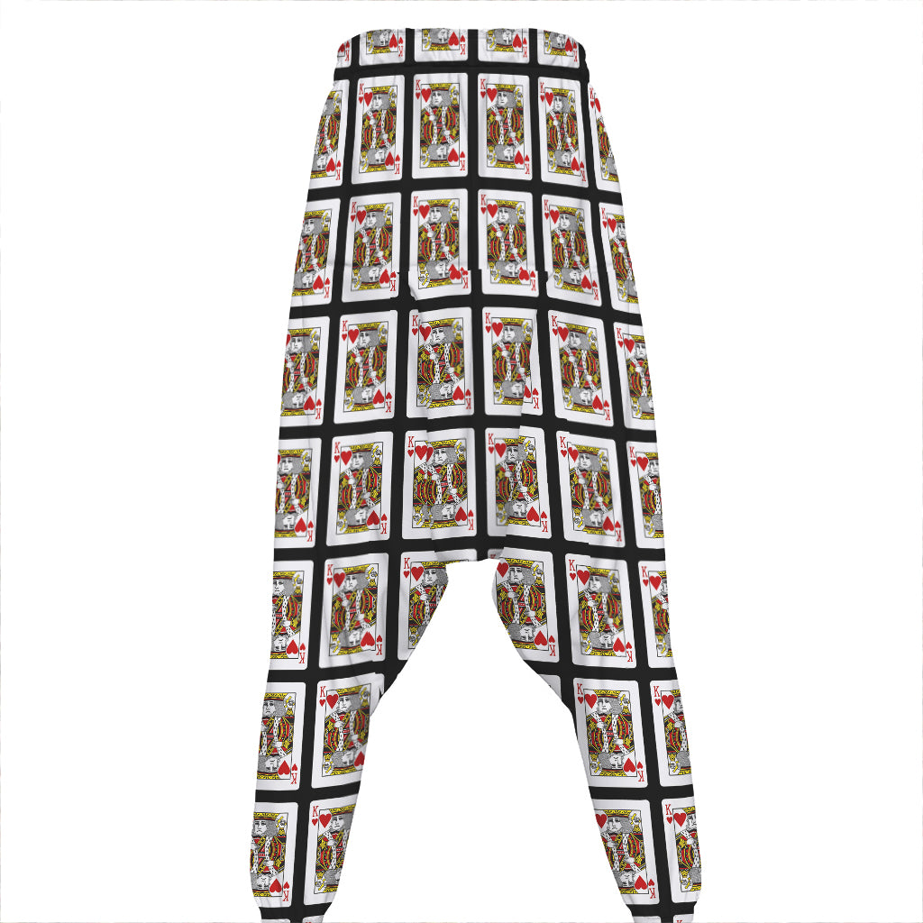 King Of Hearts Pattern Print Hammer Pants