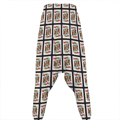 King Of Hearts Pattern Print Hammer Pants