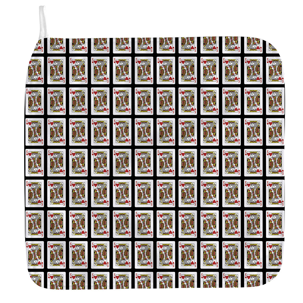 King Of Hearts Pattern Print Hand Towel