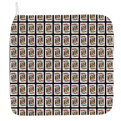 King Of Hearts Pattern Print Hand Towel
