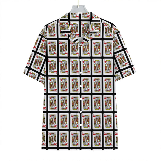 King Of Hearts Pattern Print Hawaiian Shirt