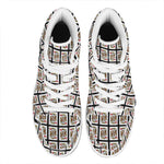 King Of Hearts Pattern Print High Top Leather Sneakers