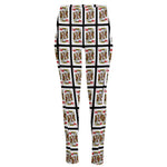 King Of Hearts Pattern Print High-Waisted Pocket Leggings