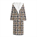 King Of Hearts Pattern Print Hooded Bathrobe