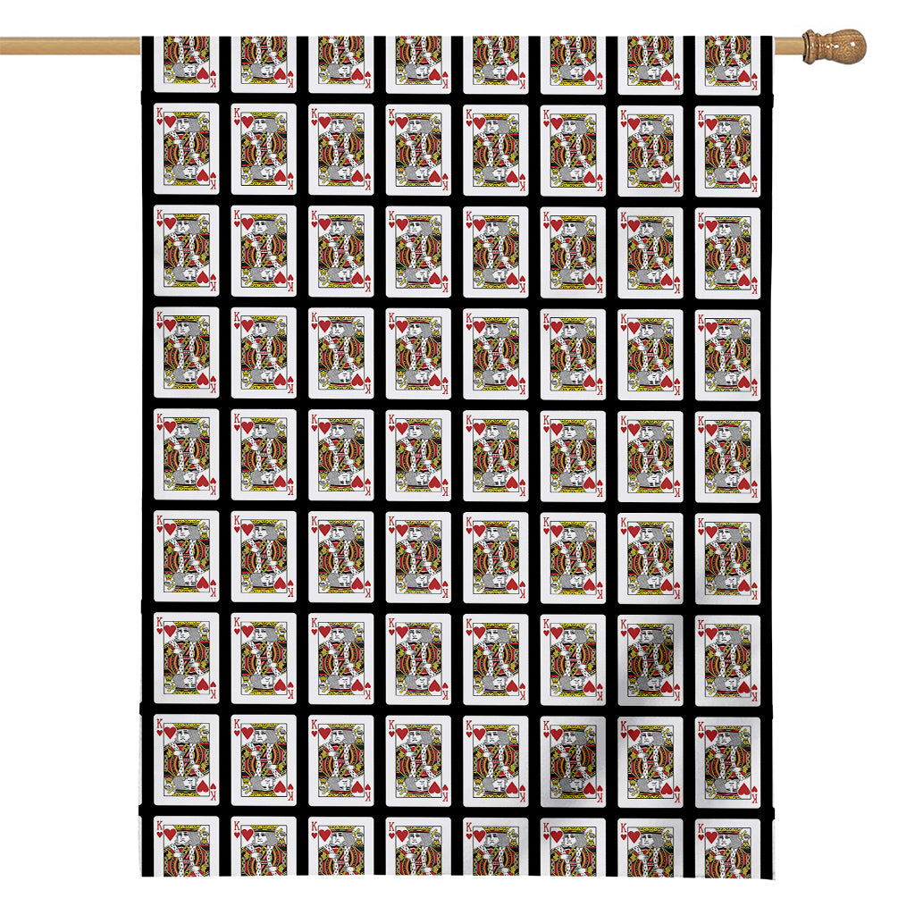 King Of Hearts Pattern Print House Flag