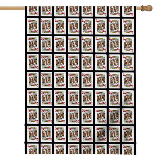 King Of Hearts Pattern Print House Flag