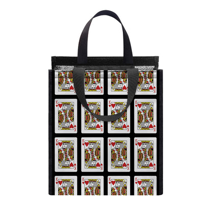 King Of Hearts Pattern Print Insulated Lunch Tote