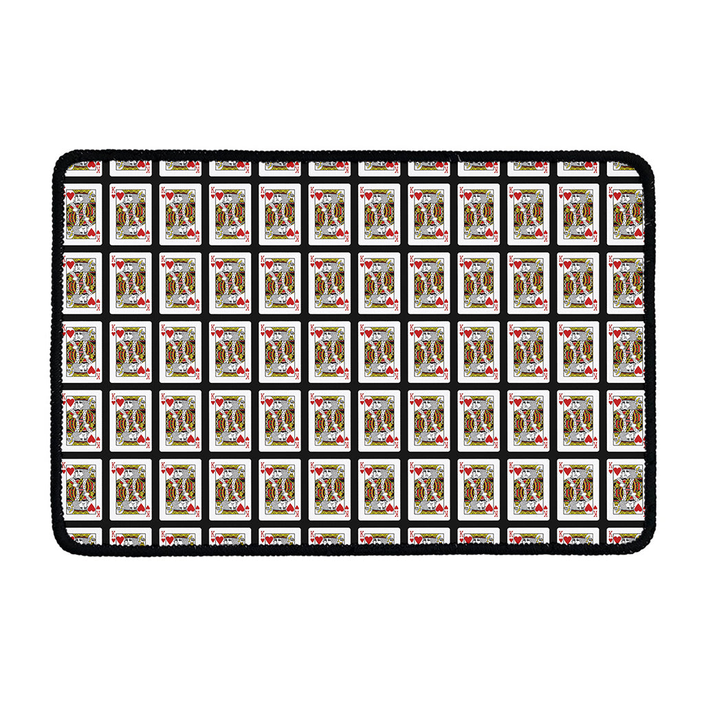King Of Hearts Pattern Print Kitchen Mat