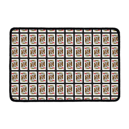 King Of Hearts Pattern Print Kitchen Mat