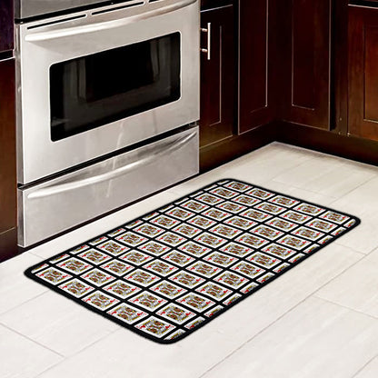 King Of Hearts Pattern Print Kitchen Mat