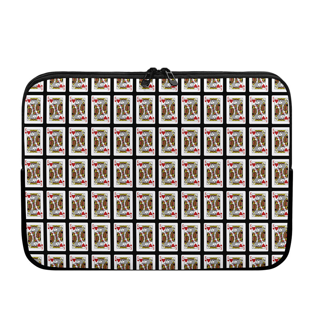King Of Hearts Pattern Print Laptop Sleeve