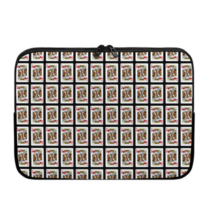King Of Hearts Pattern Print Laptop Sleeve