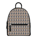 King Of Hearts Pattern Print Leather Backpack