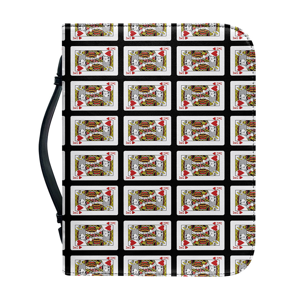 King Of Hearts Pattern Print Leather Bible Cover