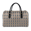 King Of Hearts Pattern Print Leather Duffel Bag