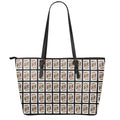 King Of Hearts Pattern Print Leather Tote Bag With Zipper
