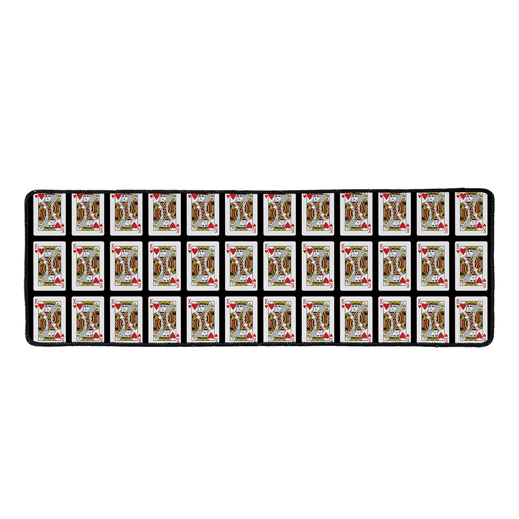 King Of Hearts Pattern Print Long Kitchen Mat