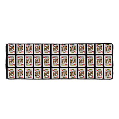 King Of Hearts Pattern Print Long Kitchen Mat