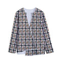 King Of Hearts Pattern Print Long Sleeve Short Coat