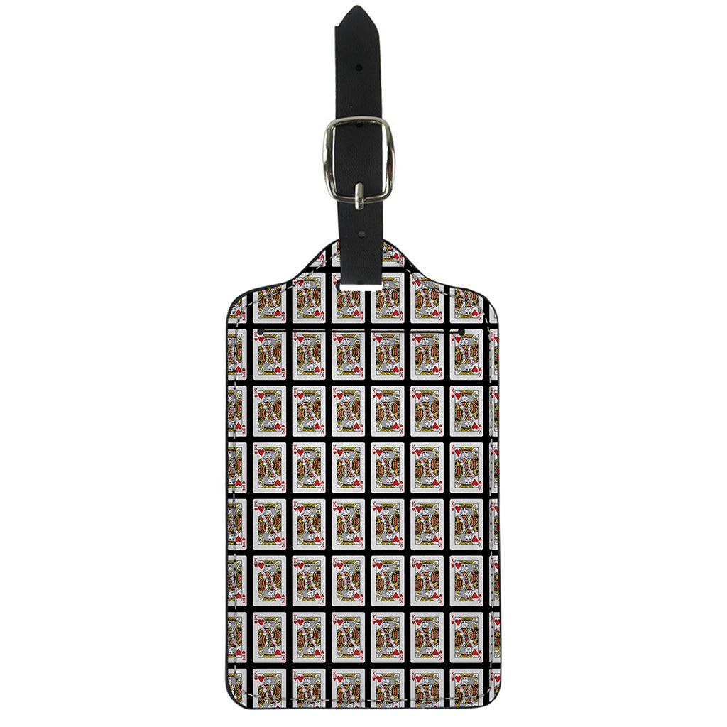 King Of Hearts Pattern Print Luggage Tag