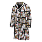 King Of Hearts Pattern Print Men's Bathrobe