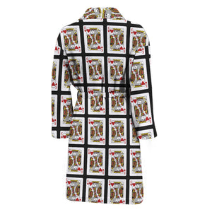 King Of Hearts Pattern Print Men's Bathrobe