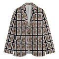 King Of Hearts Pattern Print Men's Blazer