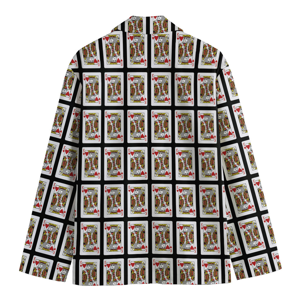 King Of Hearts Pattern Print Men's Blazer