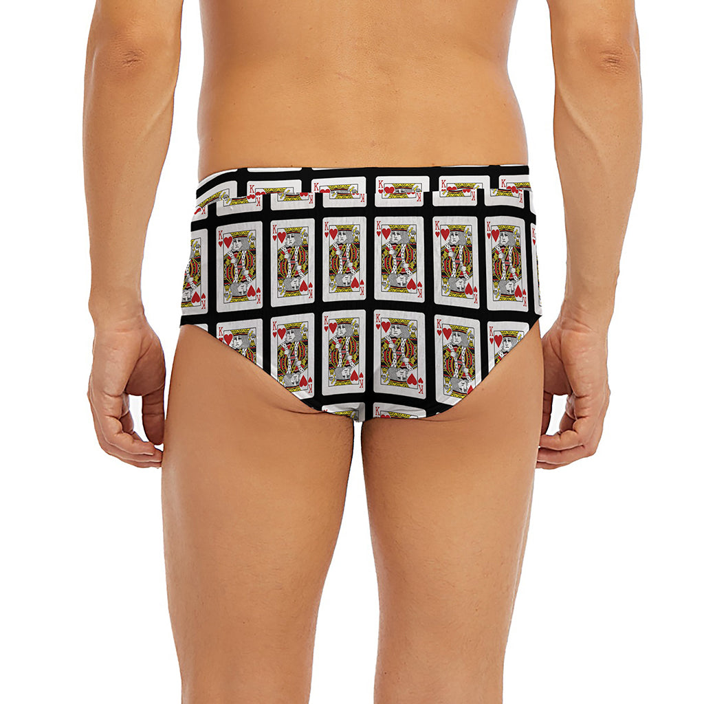 King Of Hearts Pattern Print Men's Briefs