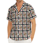 King Of Hearts Pattern Print Men's Deep V-Neck Shirt