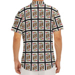 King Of Hearts Pattern Print Men's Deep V-Neck Shirt