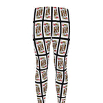 King Of Hearts Pattern Print Men's leggings