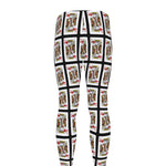King Of Hearts Pattern Print Men's leggings