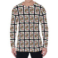 King Of Hearts Pattern Print Men's Long Sleeve T-Shirt