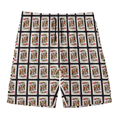 King Of Hearts Pattern Print Men's Swim Trunks