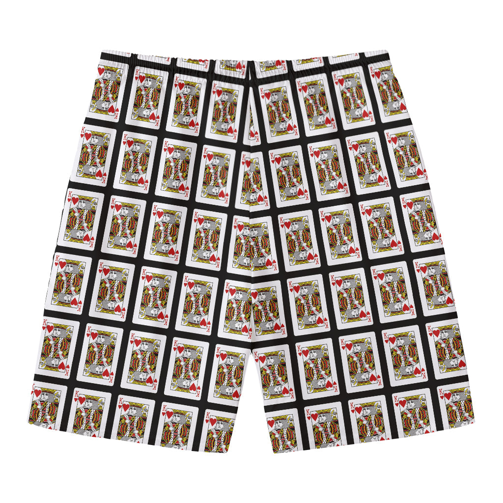 King Of Hearts Pattern Print Men's Swim Trunks