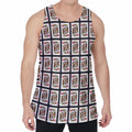 King Of Hearts Pattern Print Men's Velvet Tank Top