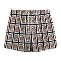King Of Hearts Pattern Print Mesh Shorts