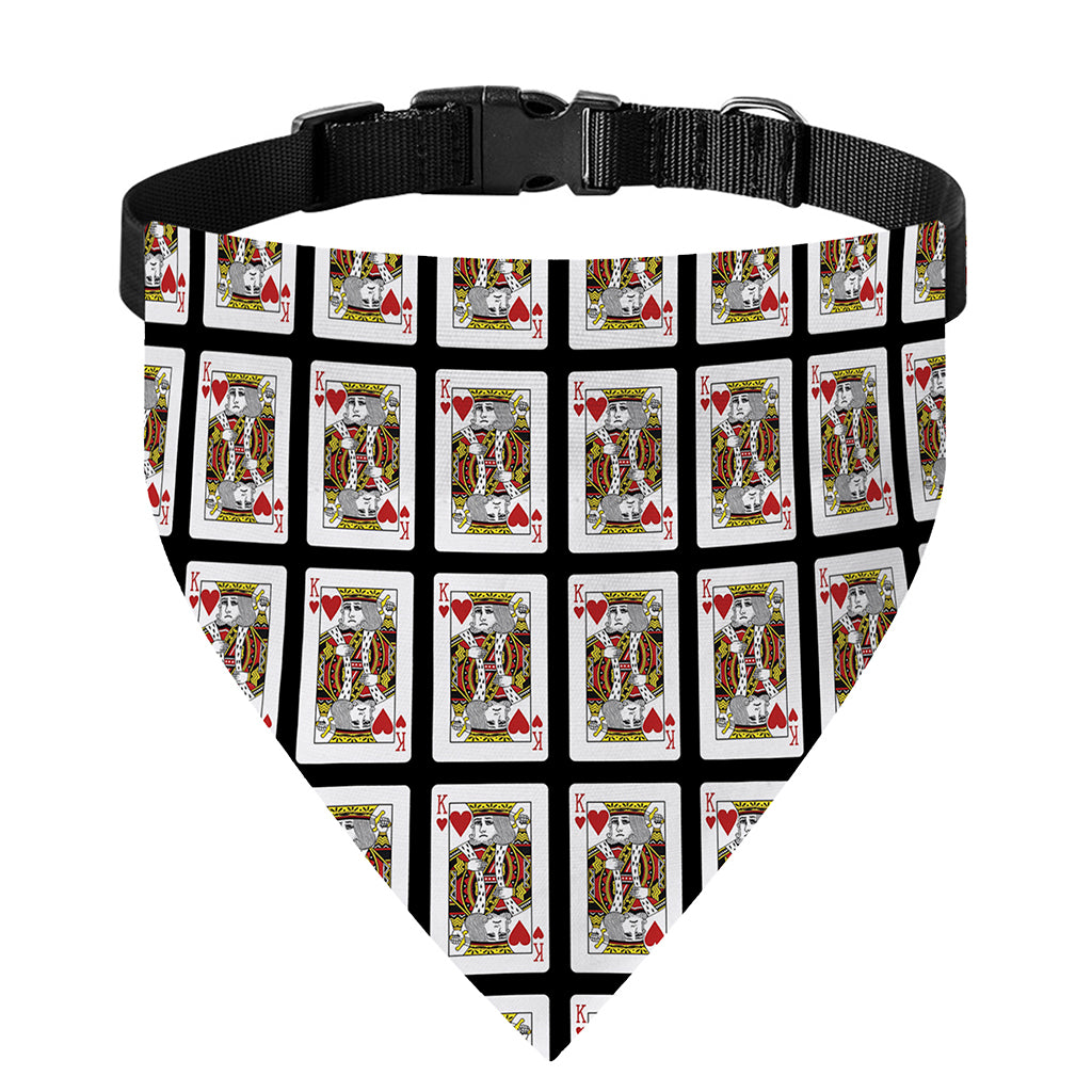 King Of Hearts Pattern Print Over The Collar Dog Bandana