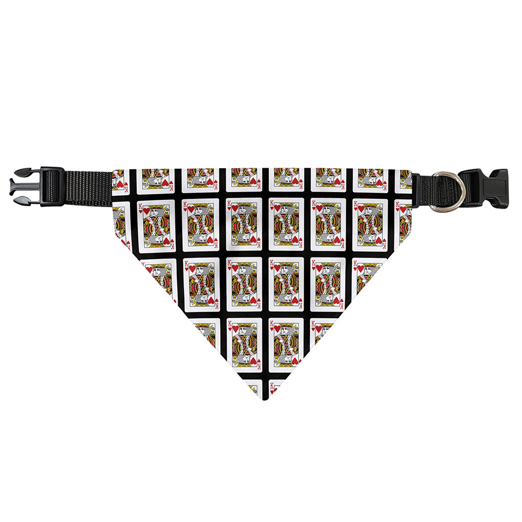 King Of Hearts Pattern Print Over The Collar Dog Bandana
