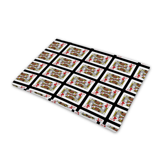 King Of Hearts Pattern Print Pet Cooling Mat Cover
