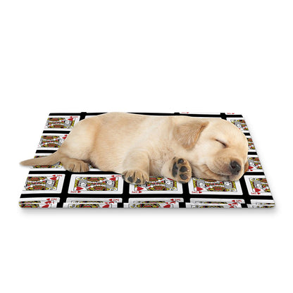 King Of Hearts Pattern Print Pet Cooling Mat Cover