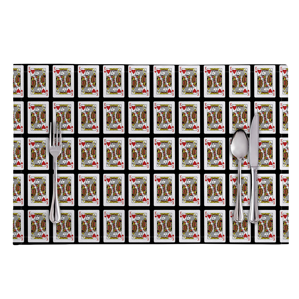 King Of Hearts Pattern Print Placemat